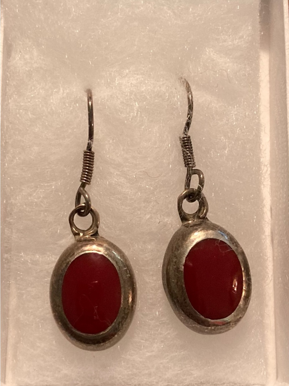 Vintage Coral Sterling Silver 925 Drop Earrings